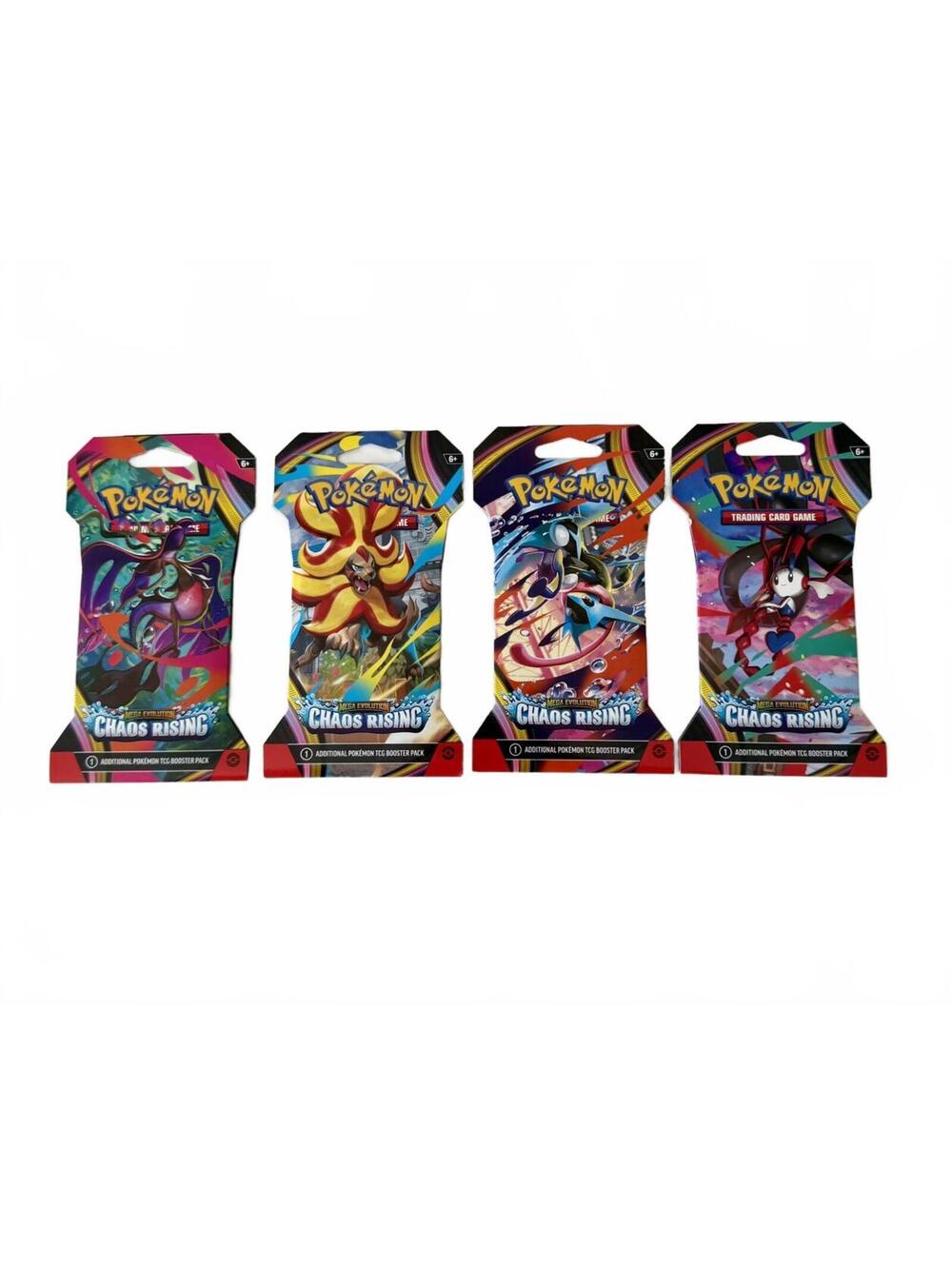 Pokemon TCG: Chaos Rising Sleeved Booster Pack Art Set (4 Total Booster Packs)